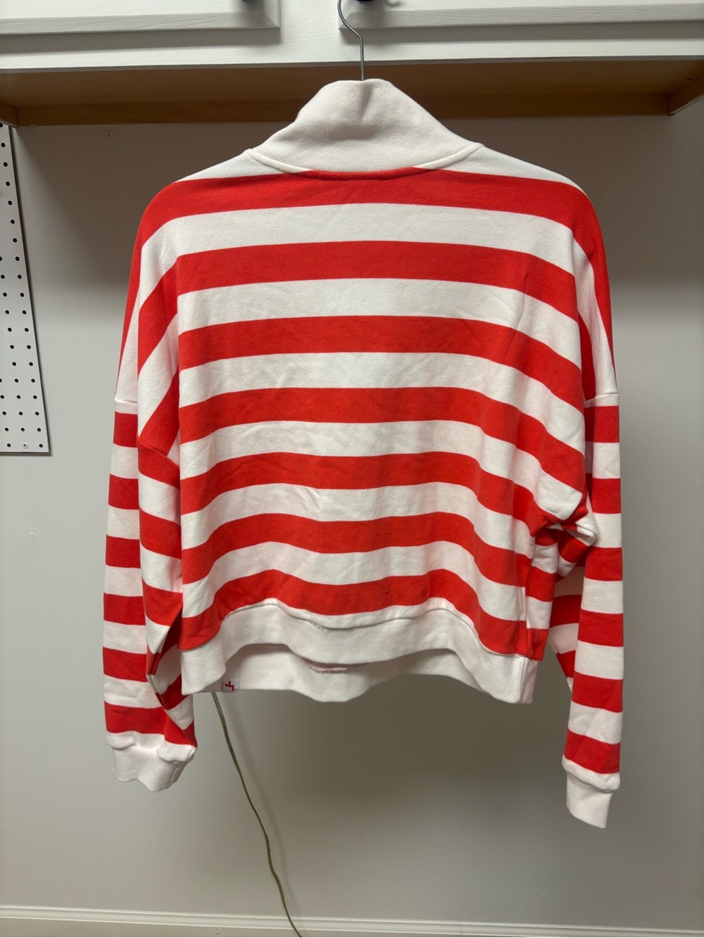 JoyLab NWT Women's Red & White Striped Half-Zip Sweater - Picture 7 of 7